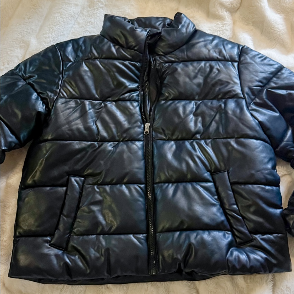 Puffer Jacket Faux Leather - Picture 3 of 5